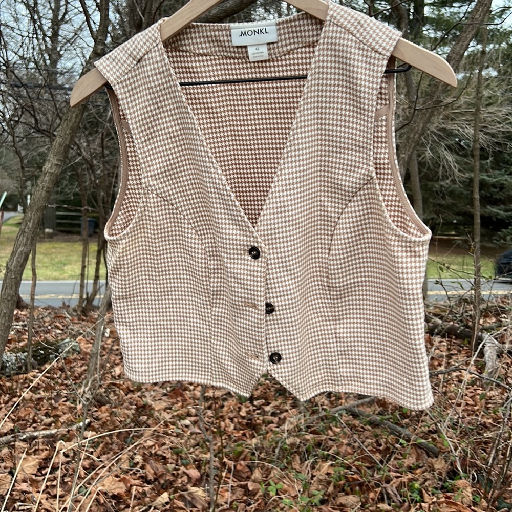 Monki Sandy Houndstooth Button Down And Skirt - image 4